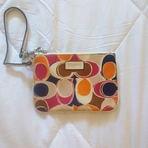 COACH Multicolor Wristlet EUC
